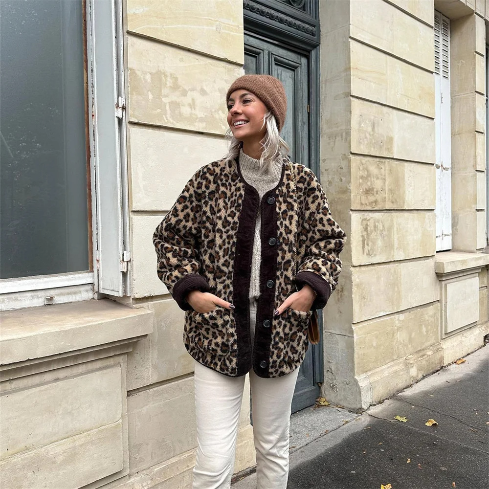 Leopard-printet jakke til kvinder