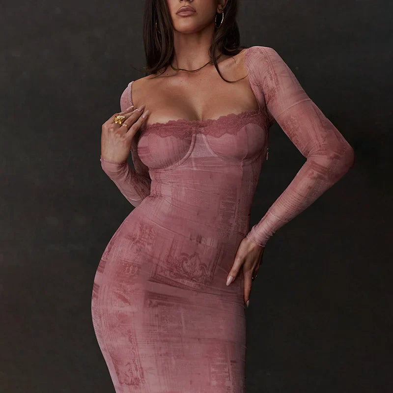 Æstetisk pink bodycon-kjole