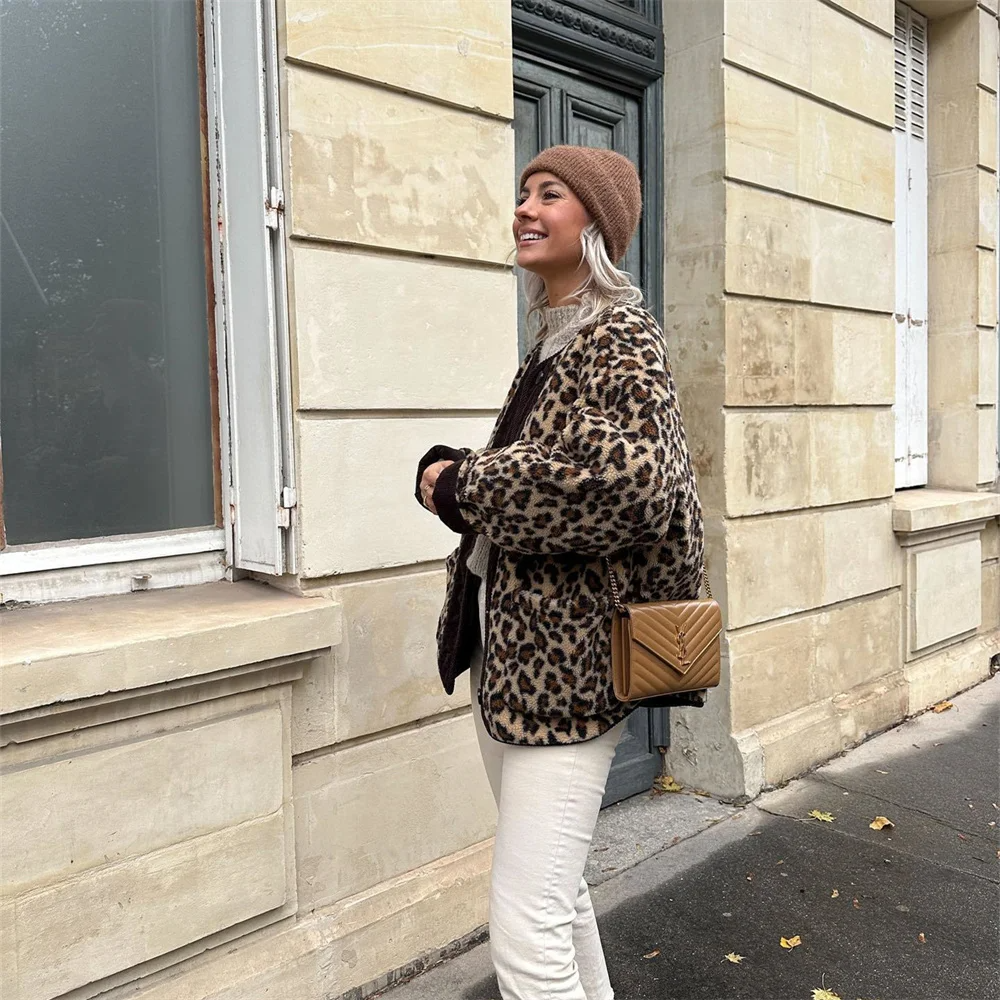 Leopard-printet jakke til kvinder