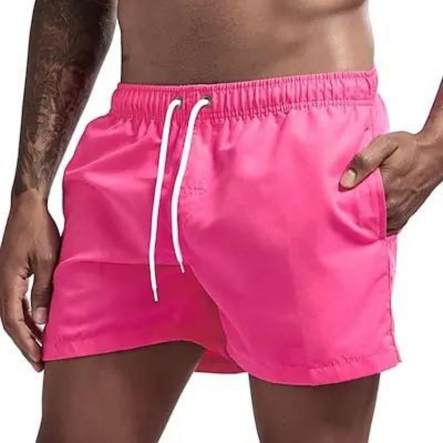 Herre hurtigtørrende badeshorts med elastisk talje