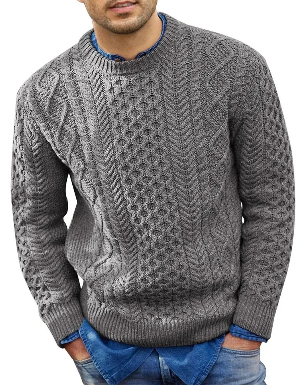 Strikket sweater til mænd Vintertøj
