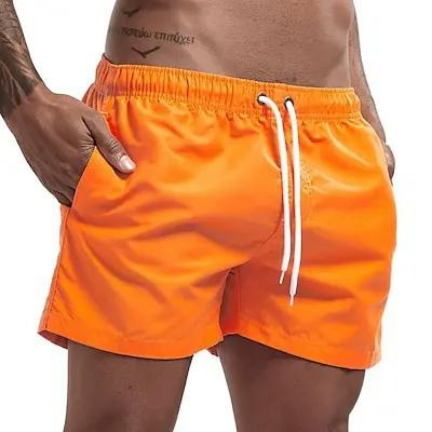 Herre hurtigtørrende badeshorts med elastisk talje