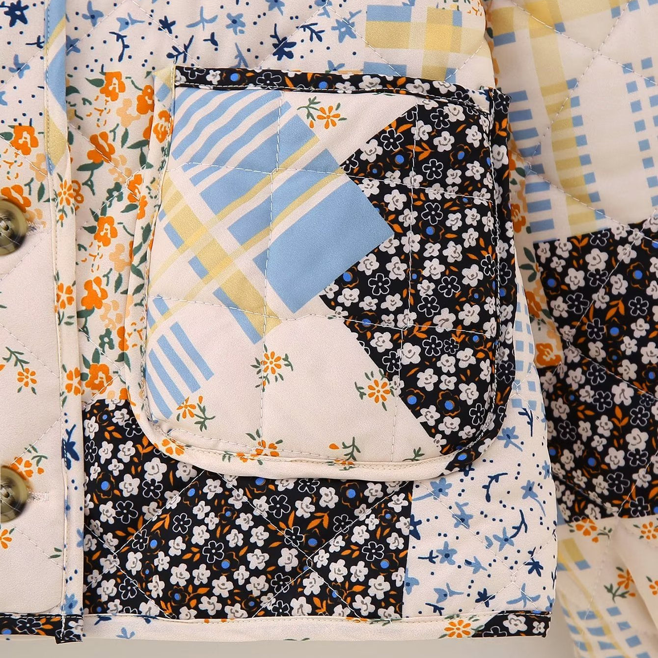 Vintage-inspireret blazer med patchwork