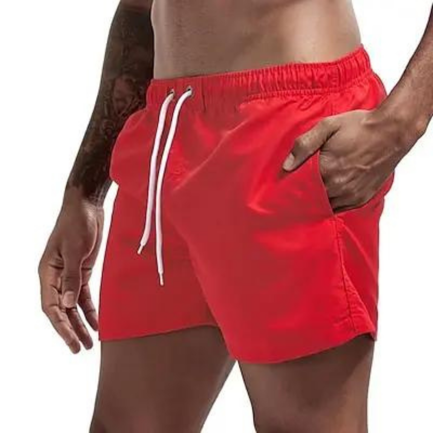 Herre hurtigtørrende badeshorts med elastisk talje
