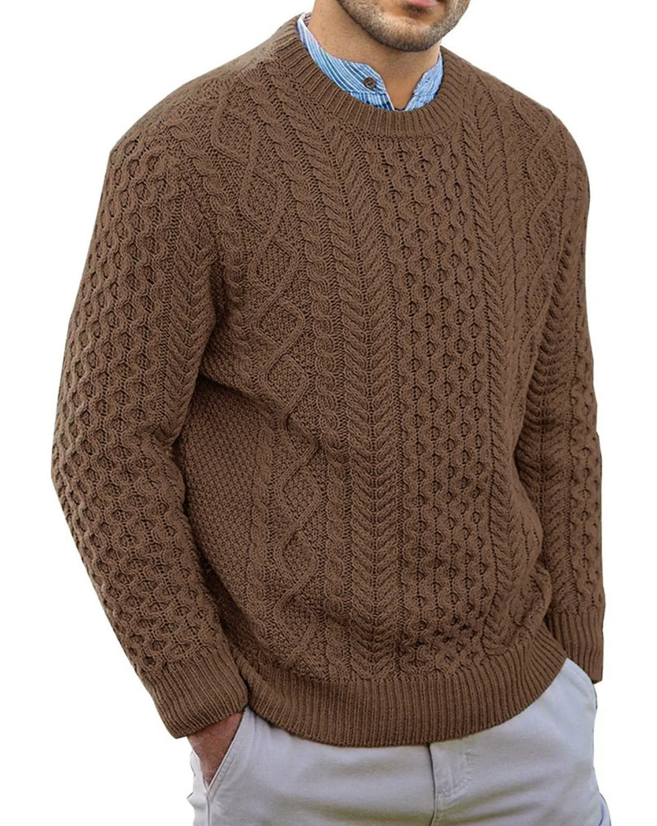 Strikket sweater til mænd Vintertøj