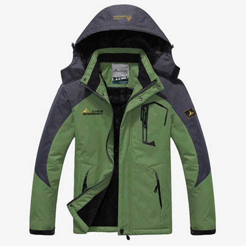 Fleeceforet parka med hætte til mænd