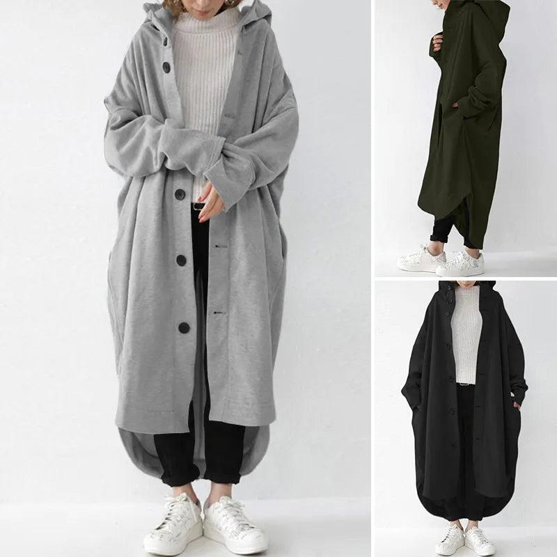 Stor trenchcoat med brede ben til kvinder