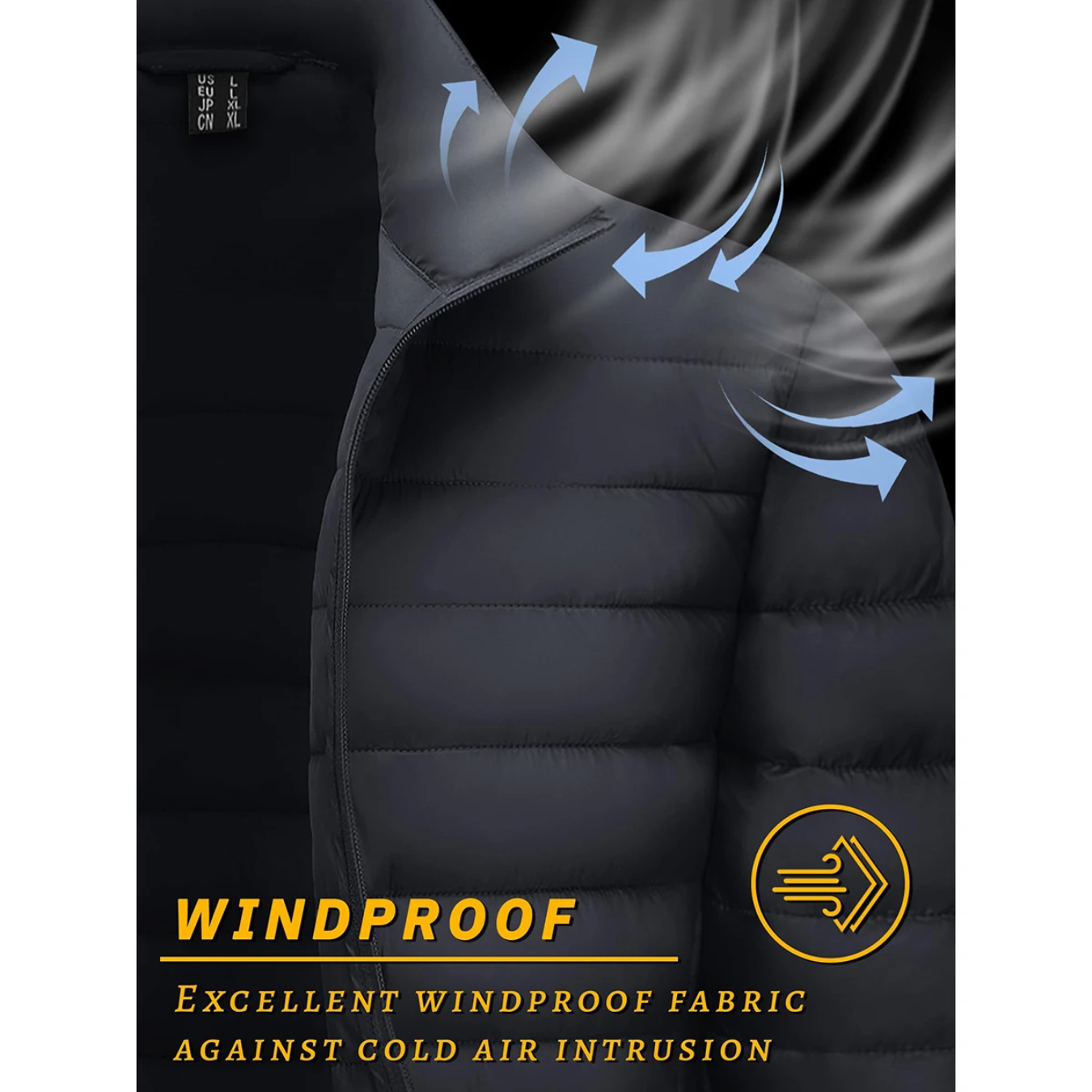 Vatteret overgangsjakke til mænd - let, varm, afslappet