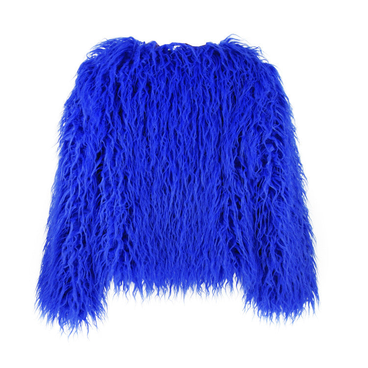 Fluffy kort jakke til kvinder