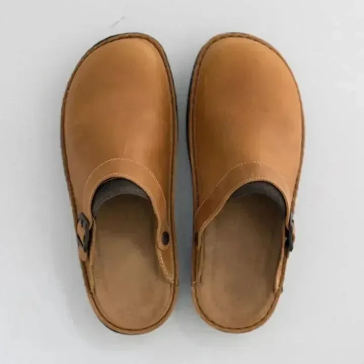 Ortopædiske unisex-slip-on-sko i læder