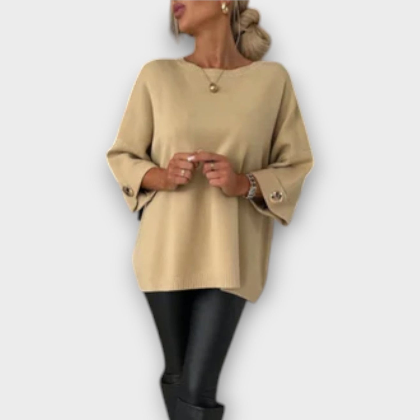 Elegant strikbluse til kvinder