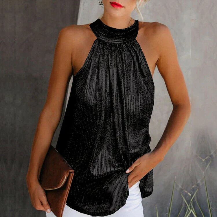 Blonde top cutout-design til kvinder