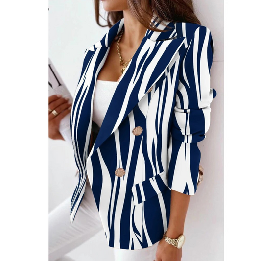 Printet blazer til kvinder