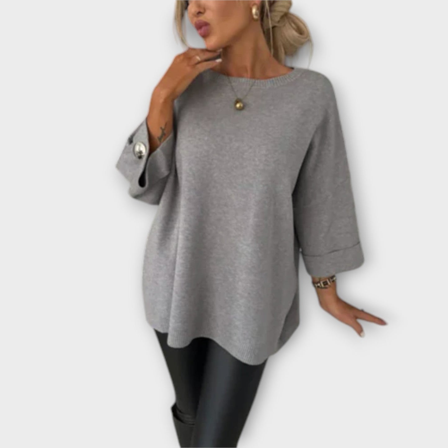 Elegant strikbluse til kvinder