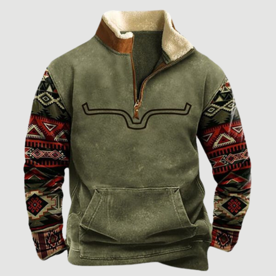 Vintage fleece med lynlås til mænd