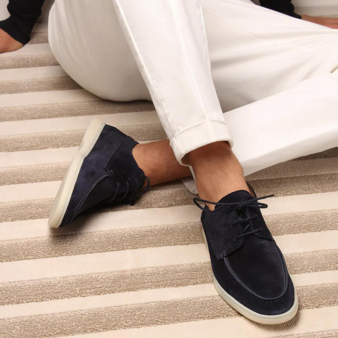 Læderloafers i gammel stil til mænd