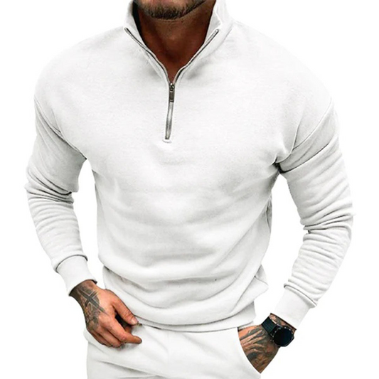 Sporty halv-zip sweater til mænd