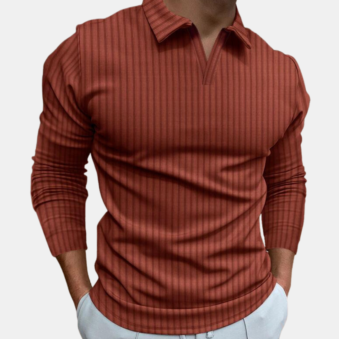 Langærmet poloshirt til mænd