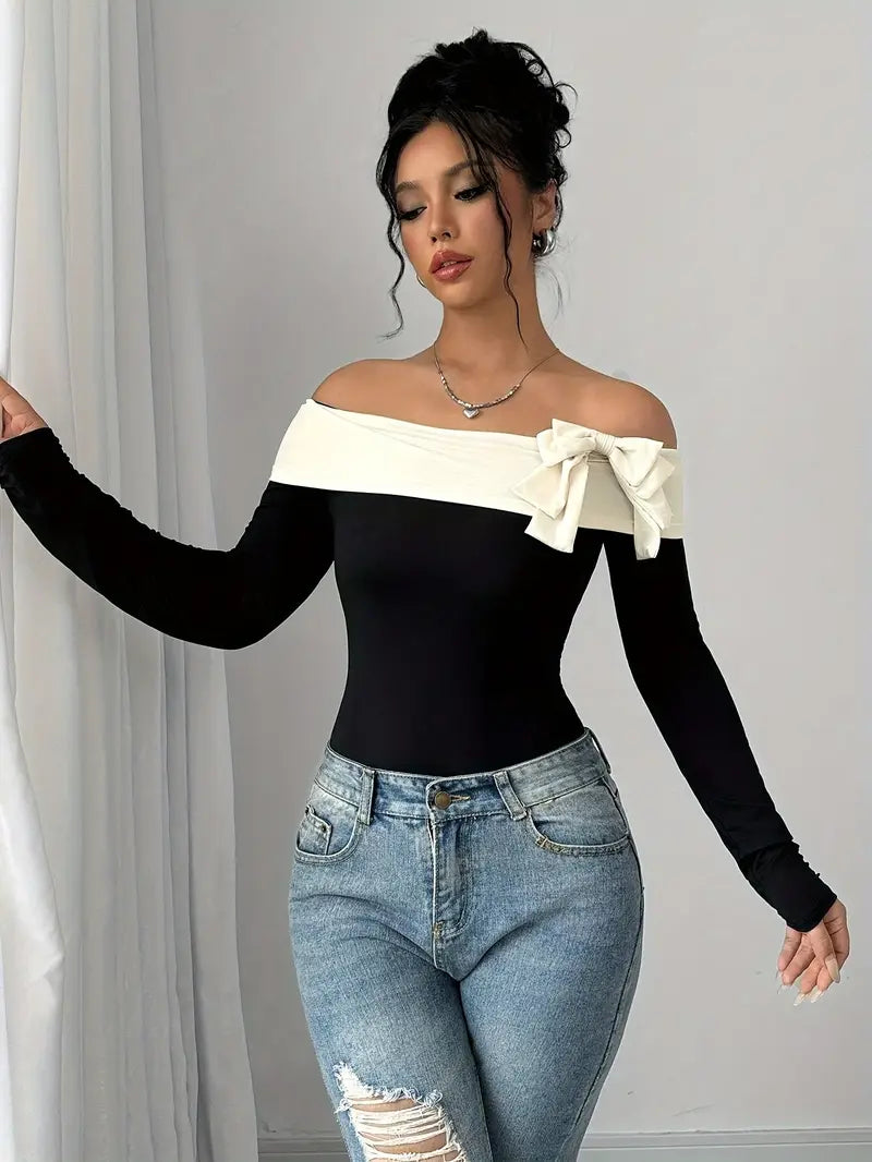 Elegant off-the-shoulder bodysuit til kvinder