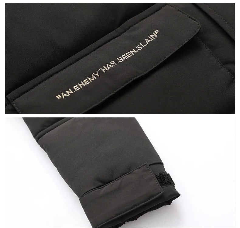 Vatteret vinterfrakke til mænd