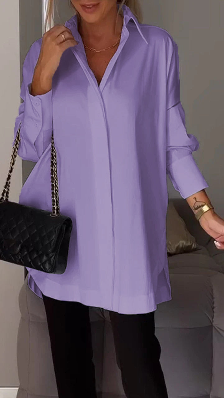 Chic overdimensioneret chiffonbluse til kvinder