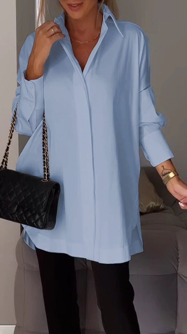 Chic overdimensioneret chiffonbluse til kvinder