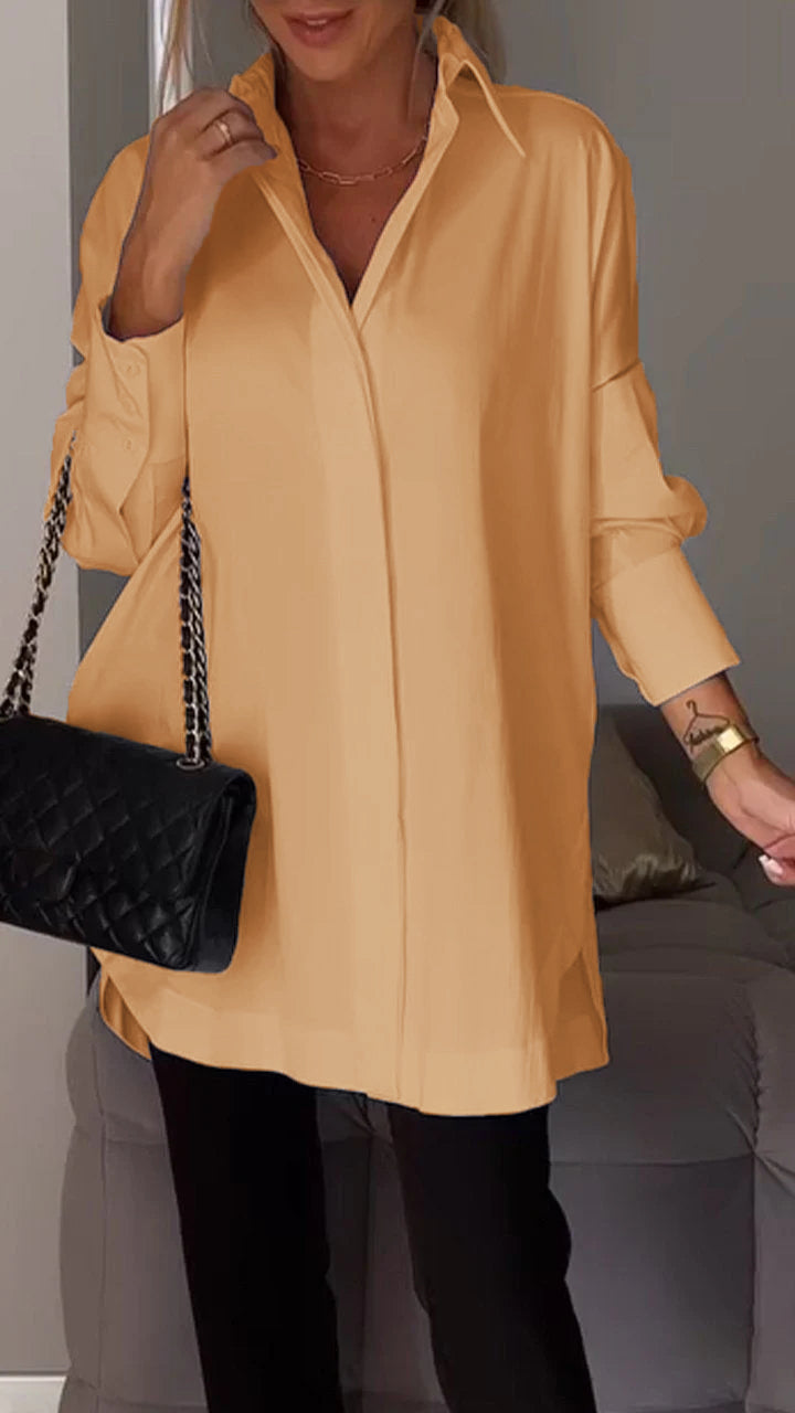 Chic overdimensioneret chiffonbluse til kvinder