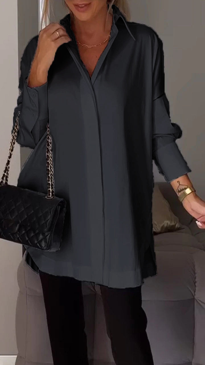 Chic overdimensioneret chiffonbluse til kvinder