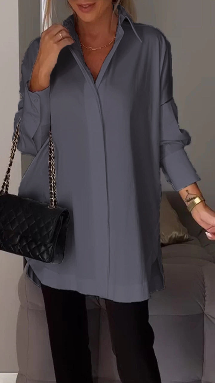 Chic overdimensioneret chiffonbluse til kvinder