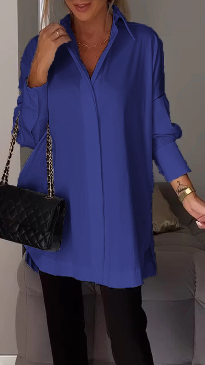Chic overdimensioneret chiffonbluse til kvinder