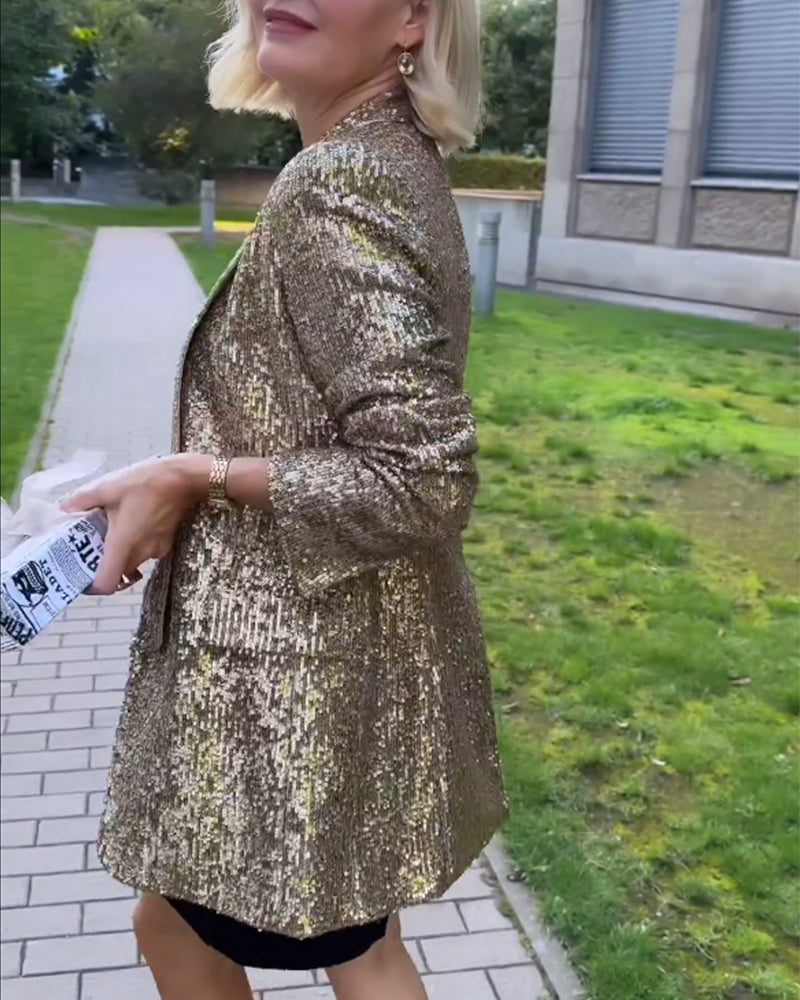 Jakke med guldglitter til kvinder