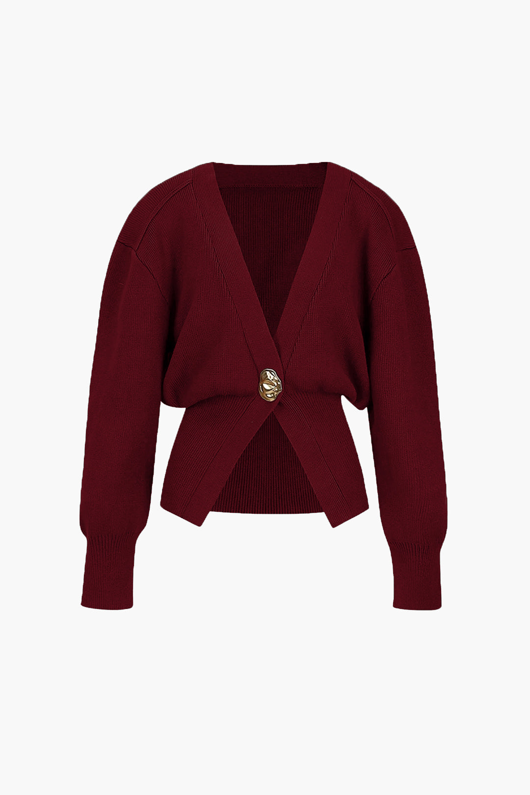Chic strikcardigan med guldknapdetalje