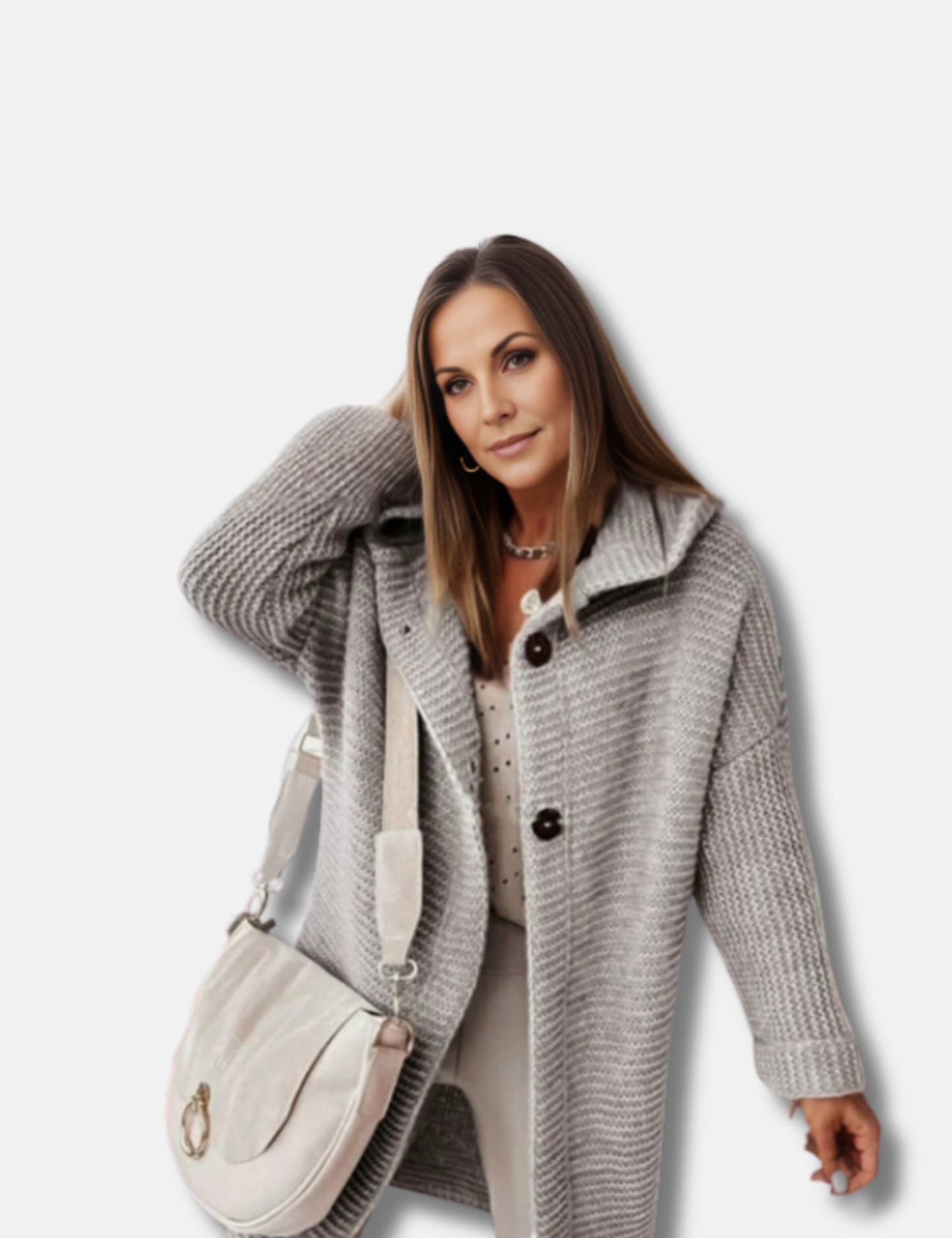 Cardigan med hætte til kvinder