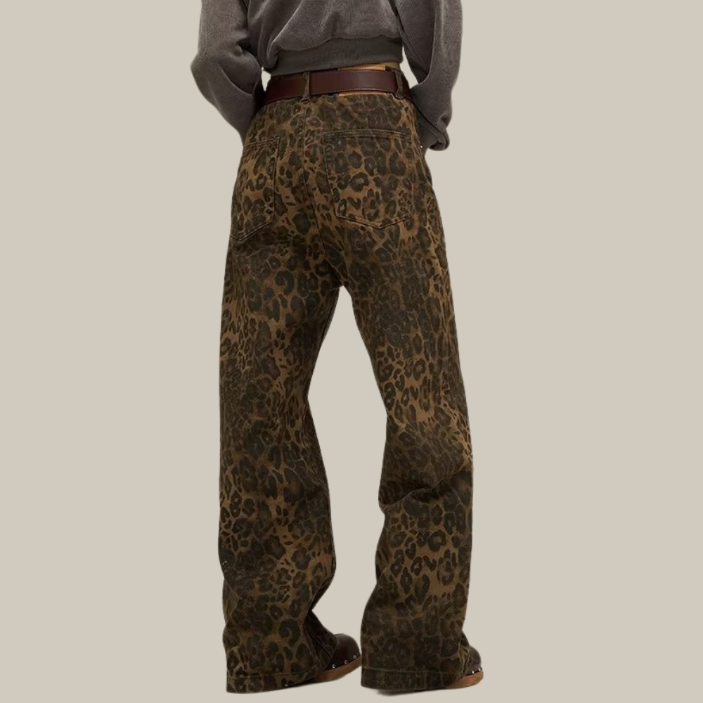 Jeans med leopardmønster til kvinder