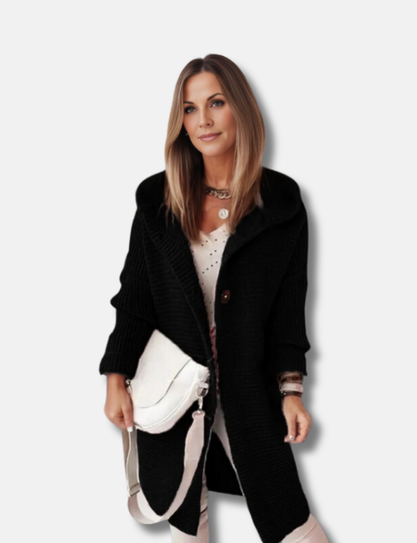 Cardigan med hætte til kvinder