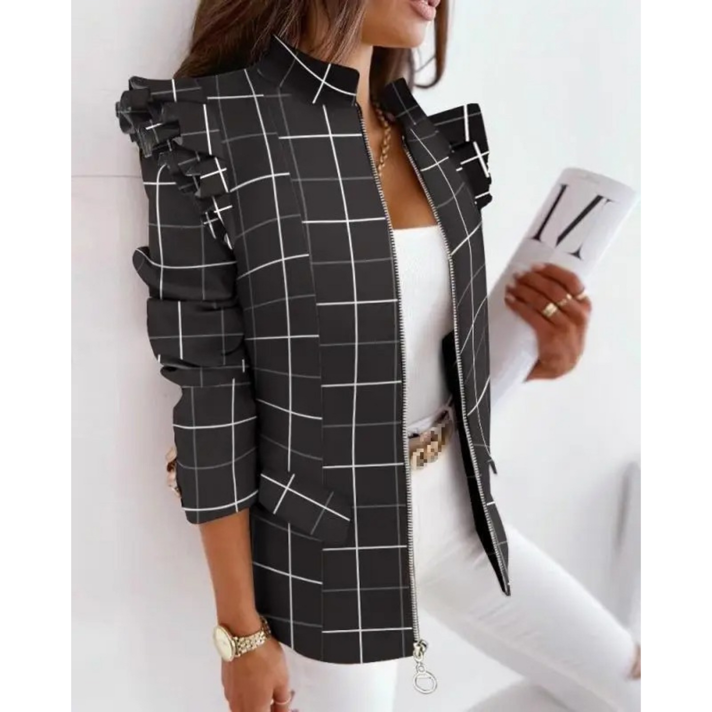 Blazer med print til kvinder