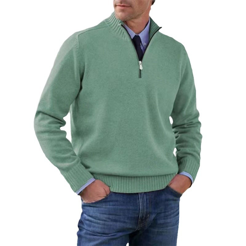 Herresweater med halv lynlås