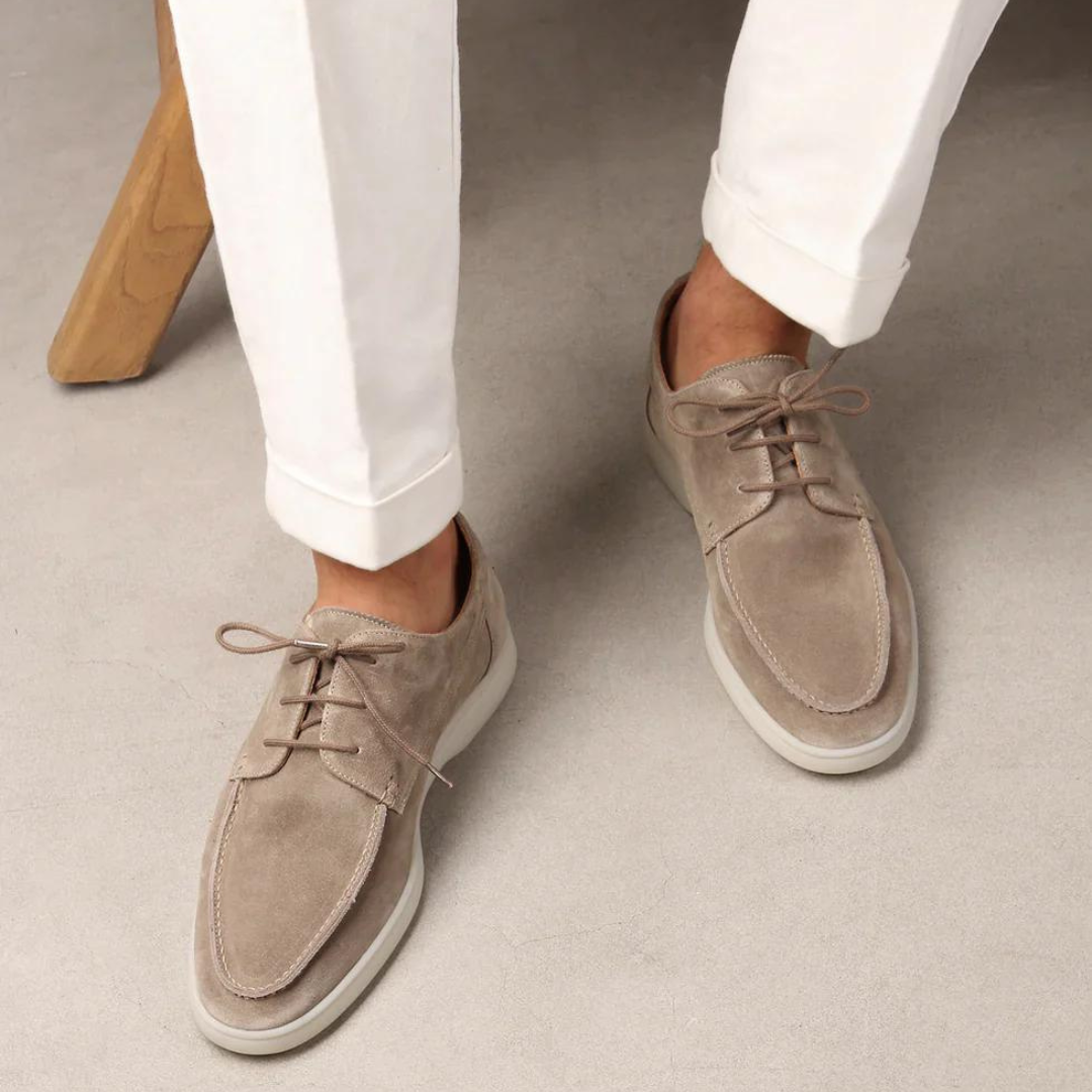 Læderloafers i gammel stil til mænd