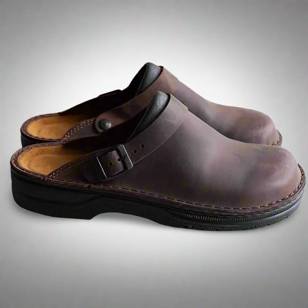 Ortopædiske unisex-slip-on-sko i læder