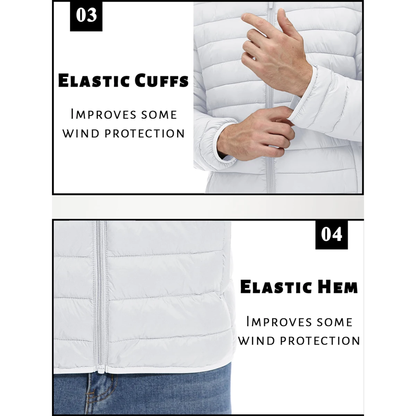 Vatteret overgangsjakke til mænd - let, varm, afslappet