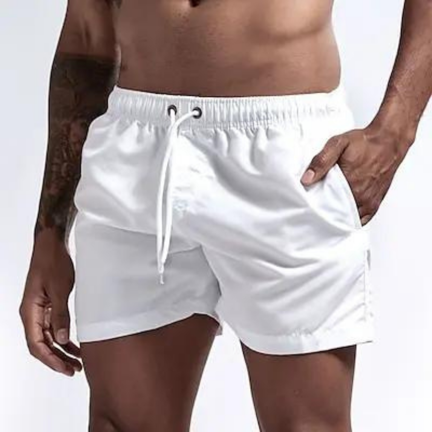 Herre hurtigtørrende badeshorts med elastisk talje