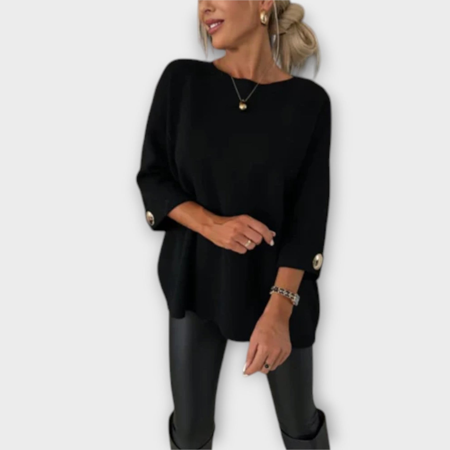 Elegant strikbluse til kvinder