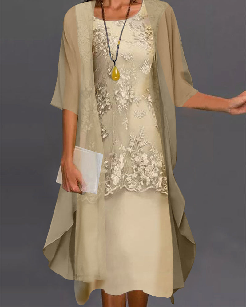 Elegant chiffonkjole i to dele til kvinder