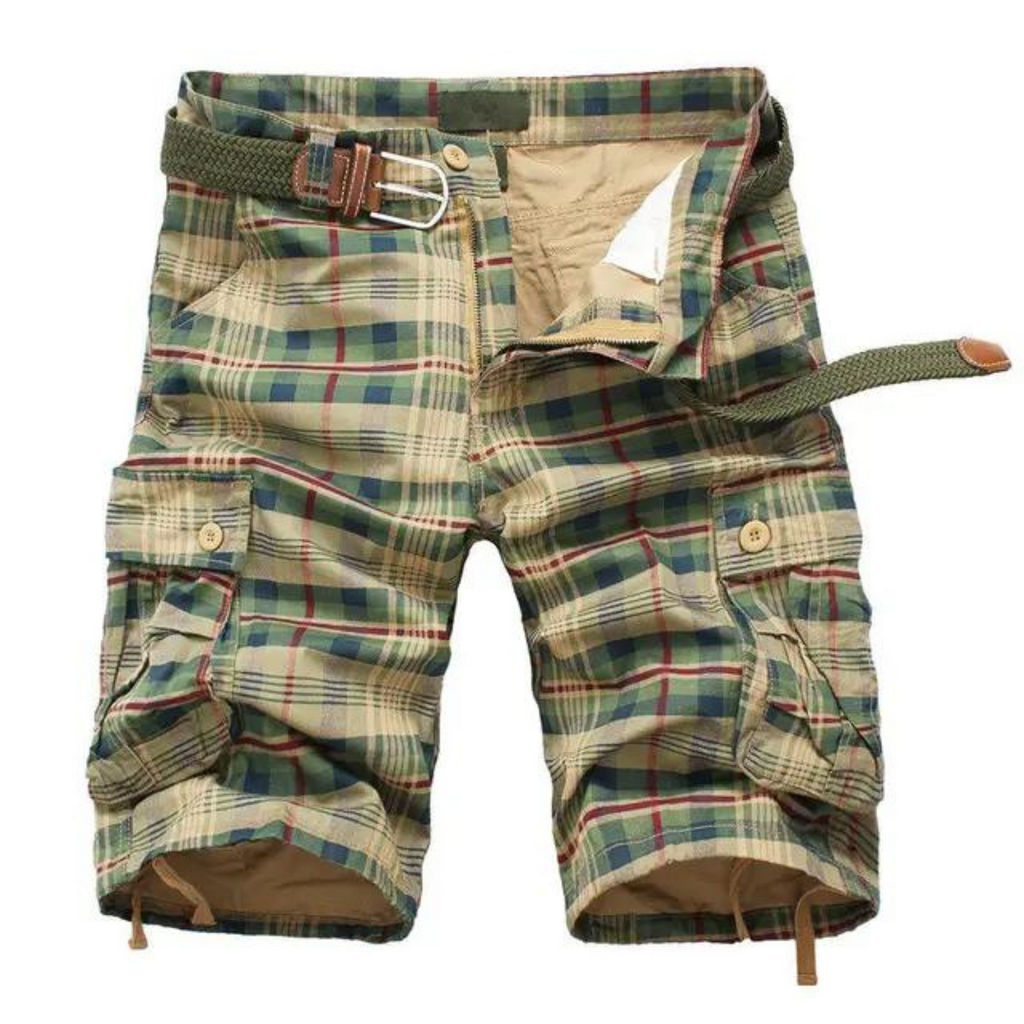 Herre cargo shorts med bælte