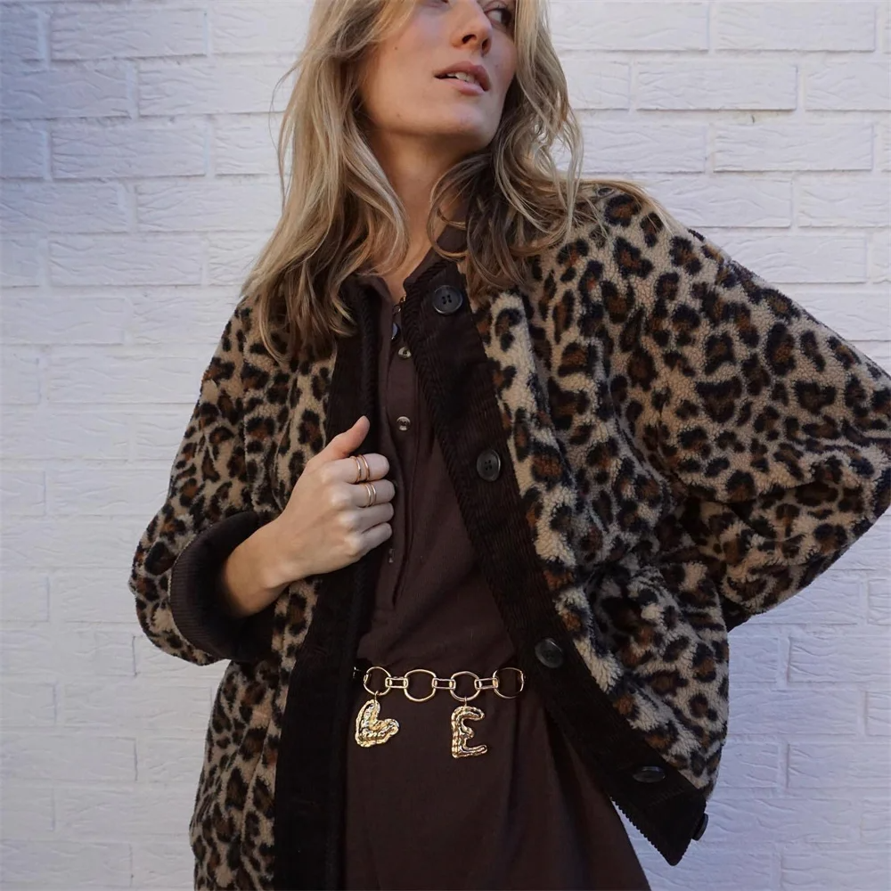 Leopard-printet jakke til kvinder