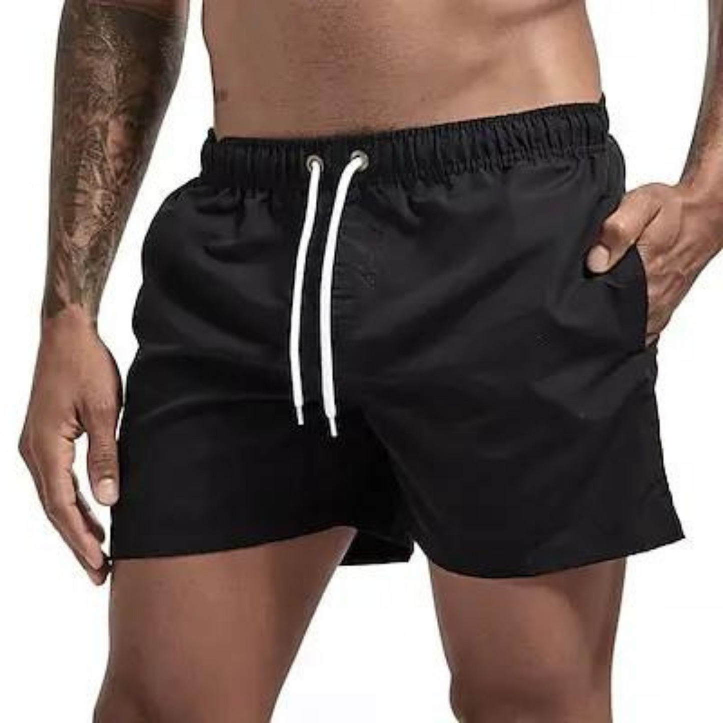 Herre hurtigtørrende badeshorts med elastisk talje