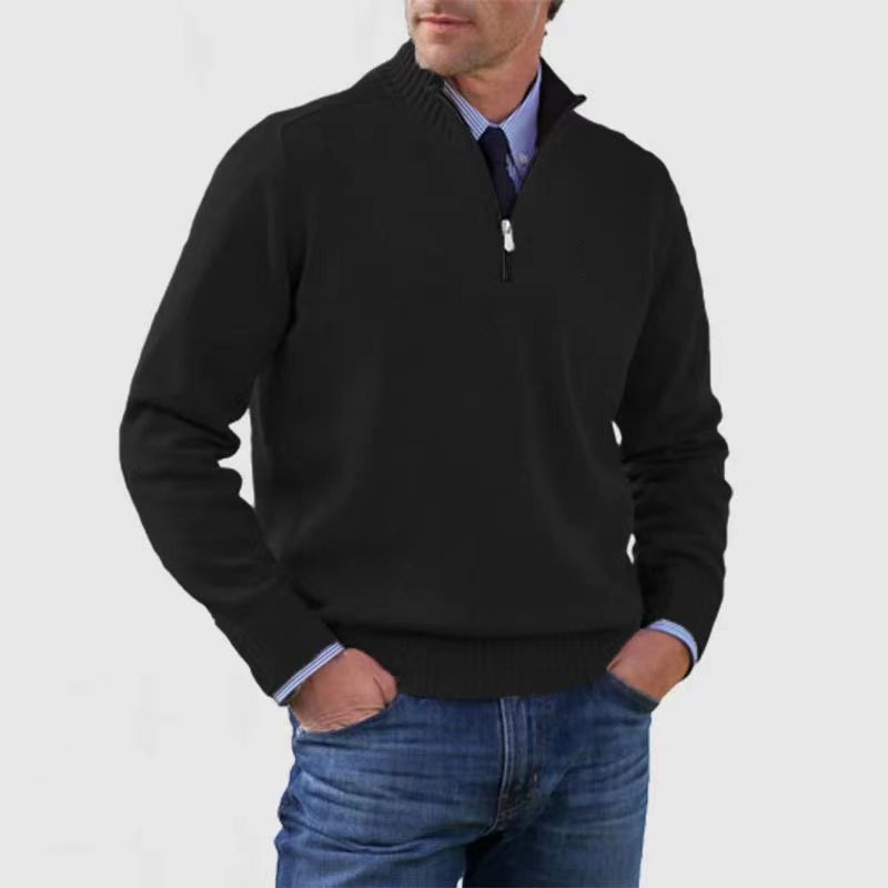 Herresweater med halv lynlås