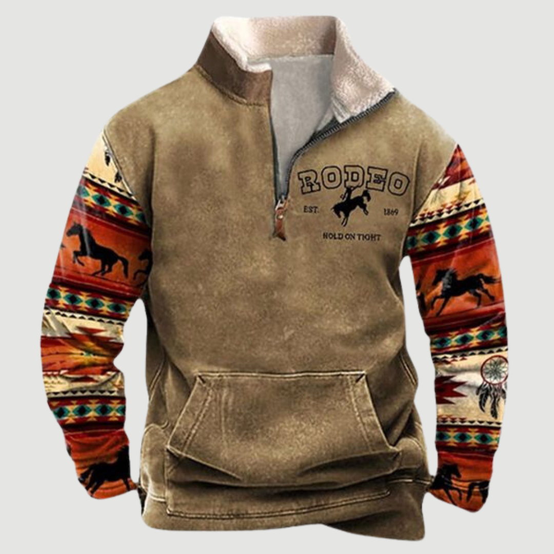 Vintage fleece med lynlås til mænd