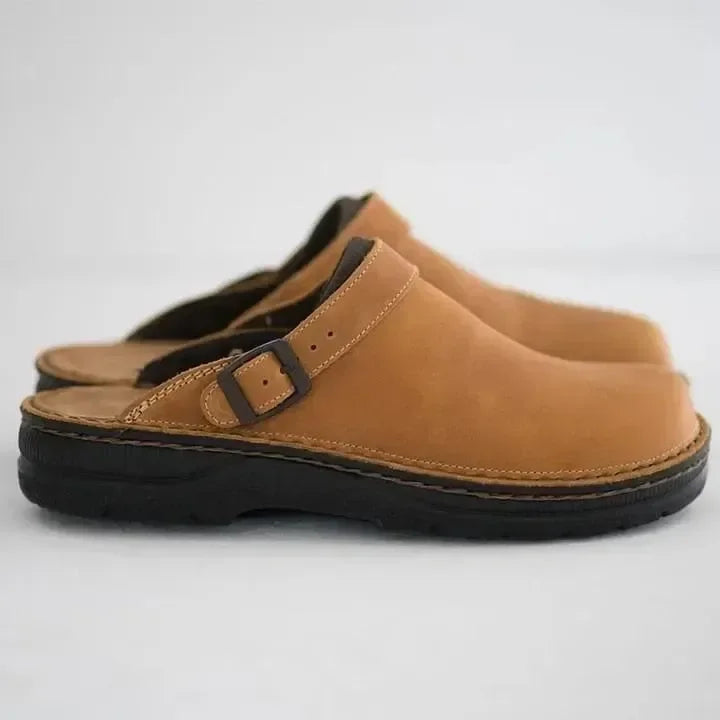 Ortopædiske unisex-slip-on-sko i læder