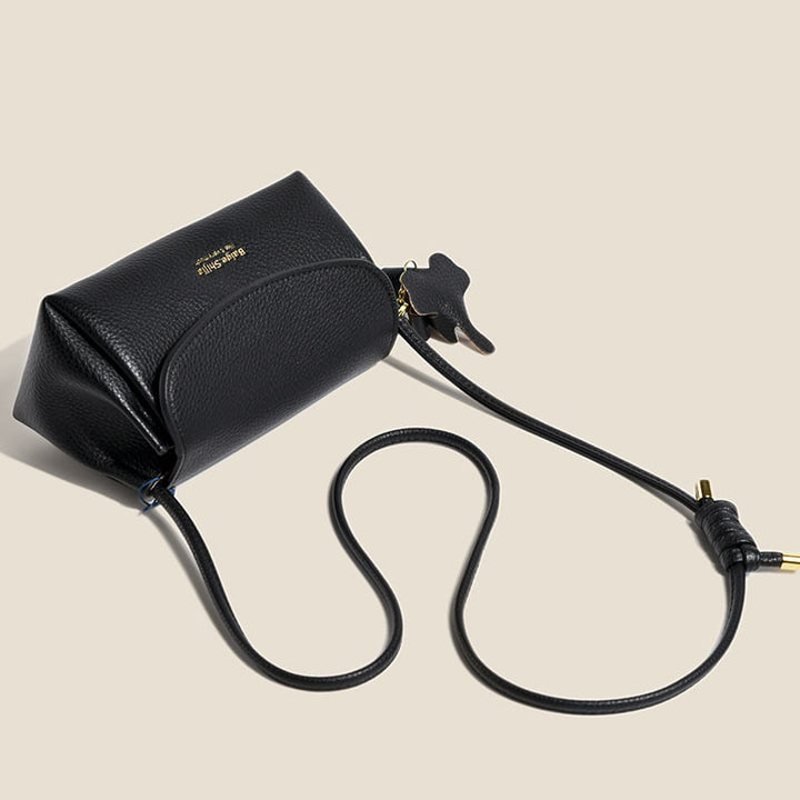 Retro crossbody-taske i blødt læder